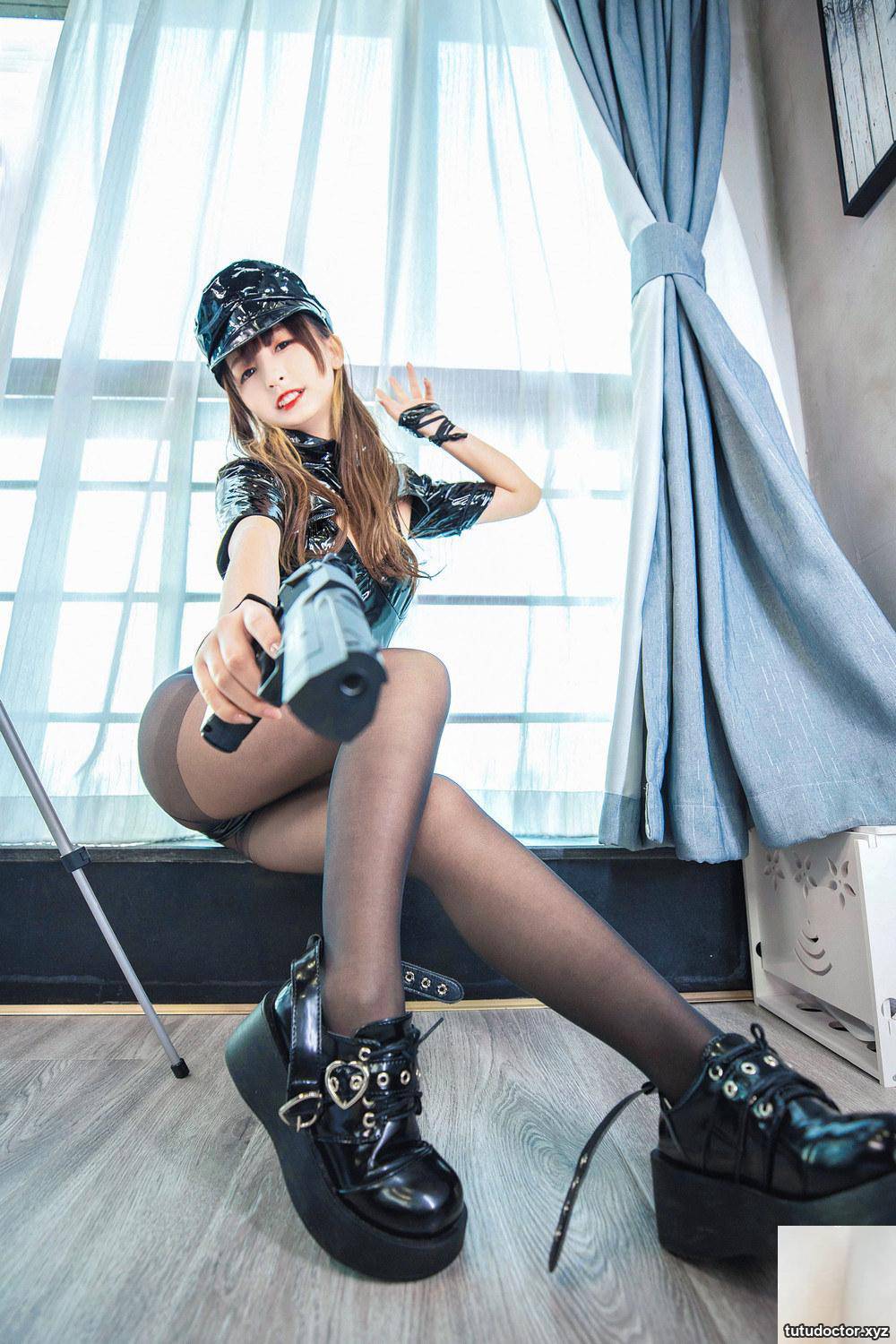Kamikazaka Mafuyus Sexy Police Officer 2 fishnet stockings and · photo 27 of 76