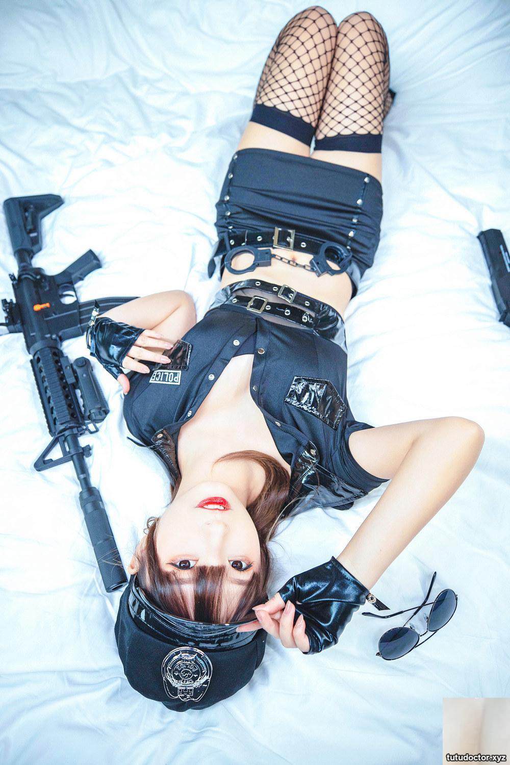 Kamikazaka Mafuyus Sexy Police Officer 2 fishnet stockings and · photo 69 of 76
