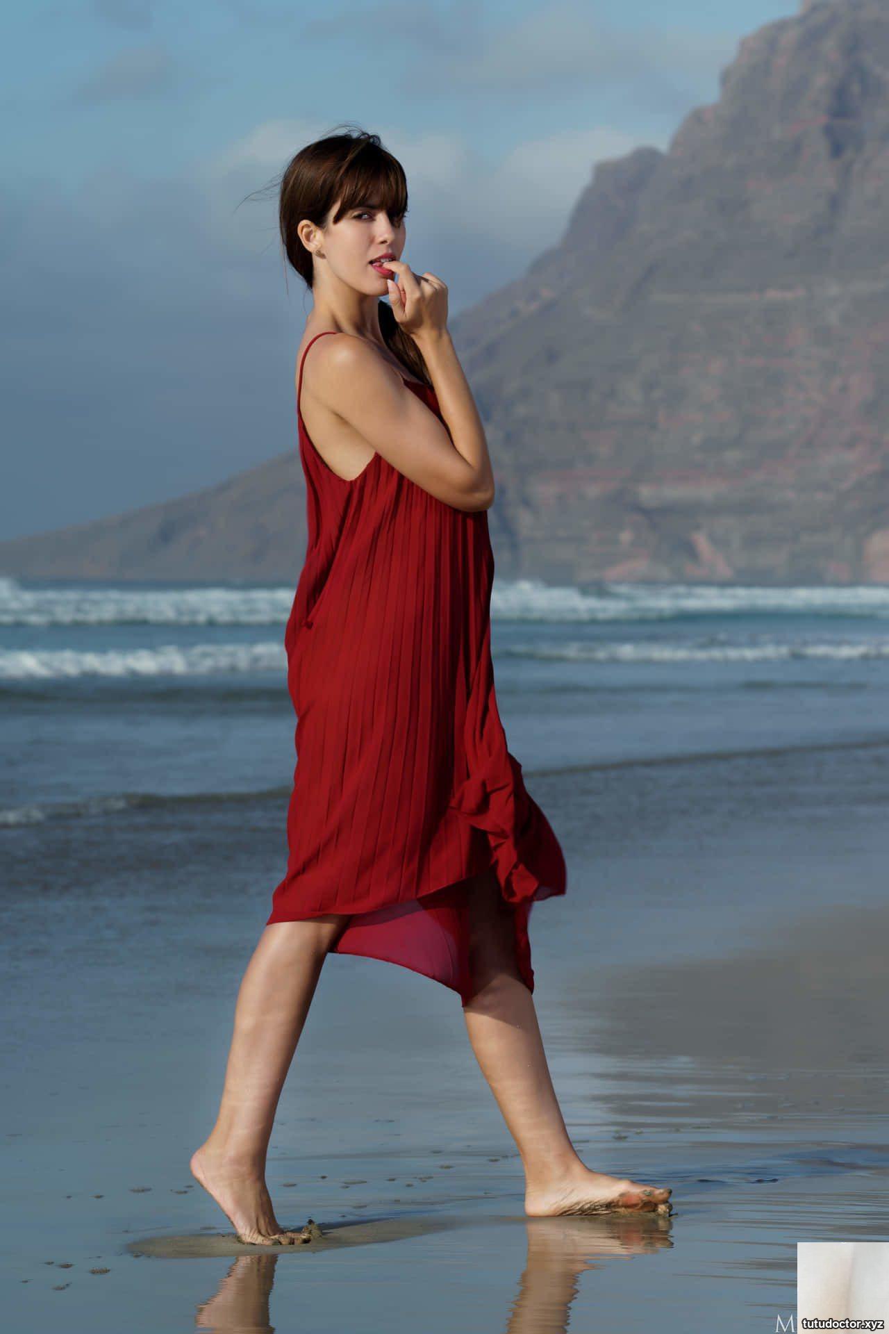 SHORE-STROLL-LENI-DOLL, the long-haired beauty in red robe on · photo 52 of 56