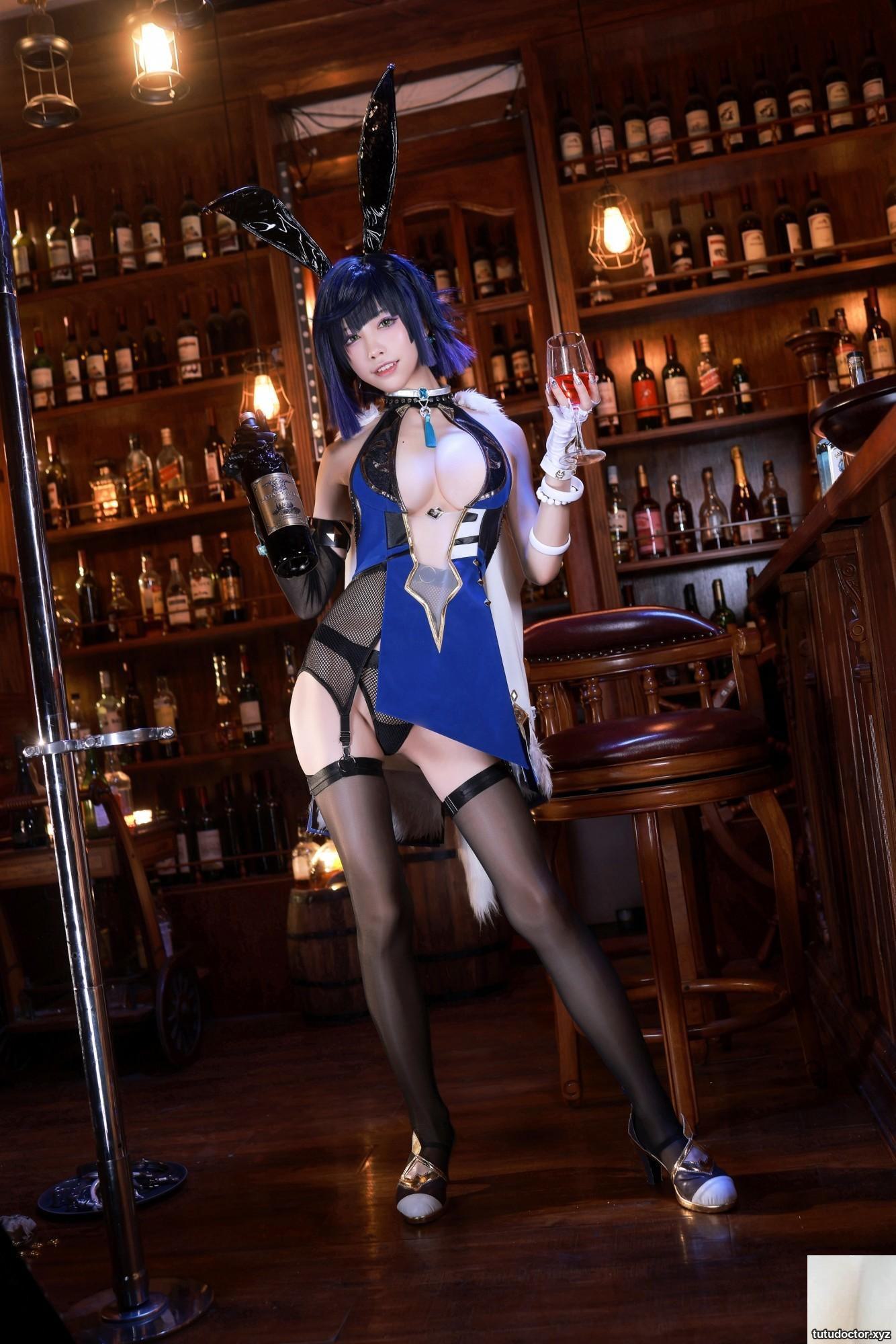 Shuimiao Aquas Genshin Impact-Yelan 2 bunny girls beautiful back · photo 3 of 66