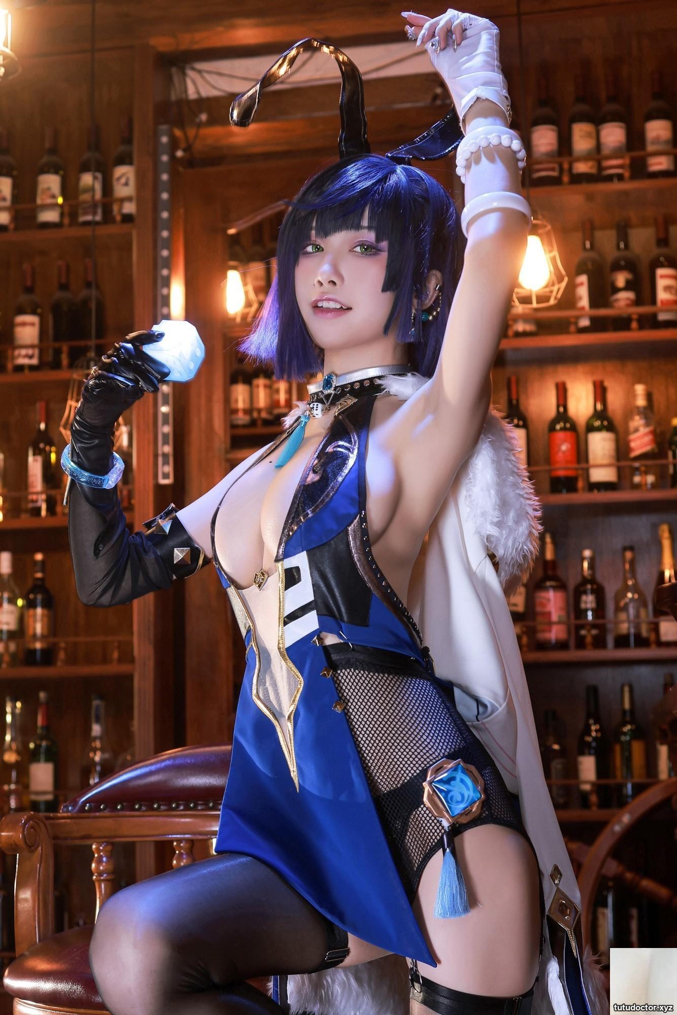 Shuimiao Aquas Genshin Impact-Yelan 2 bunny girls beautiful back · photo 5 of 66