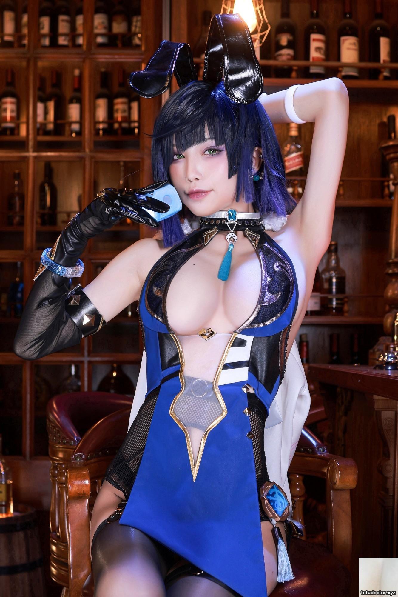 Shuimiao Aquas Genshin Impact-Yelan 2 bunny girls beautiful back · photo 13 of 66