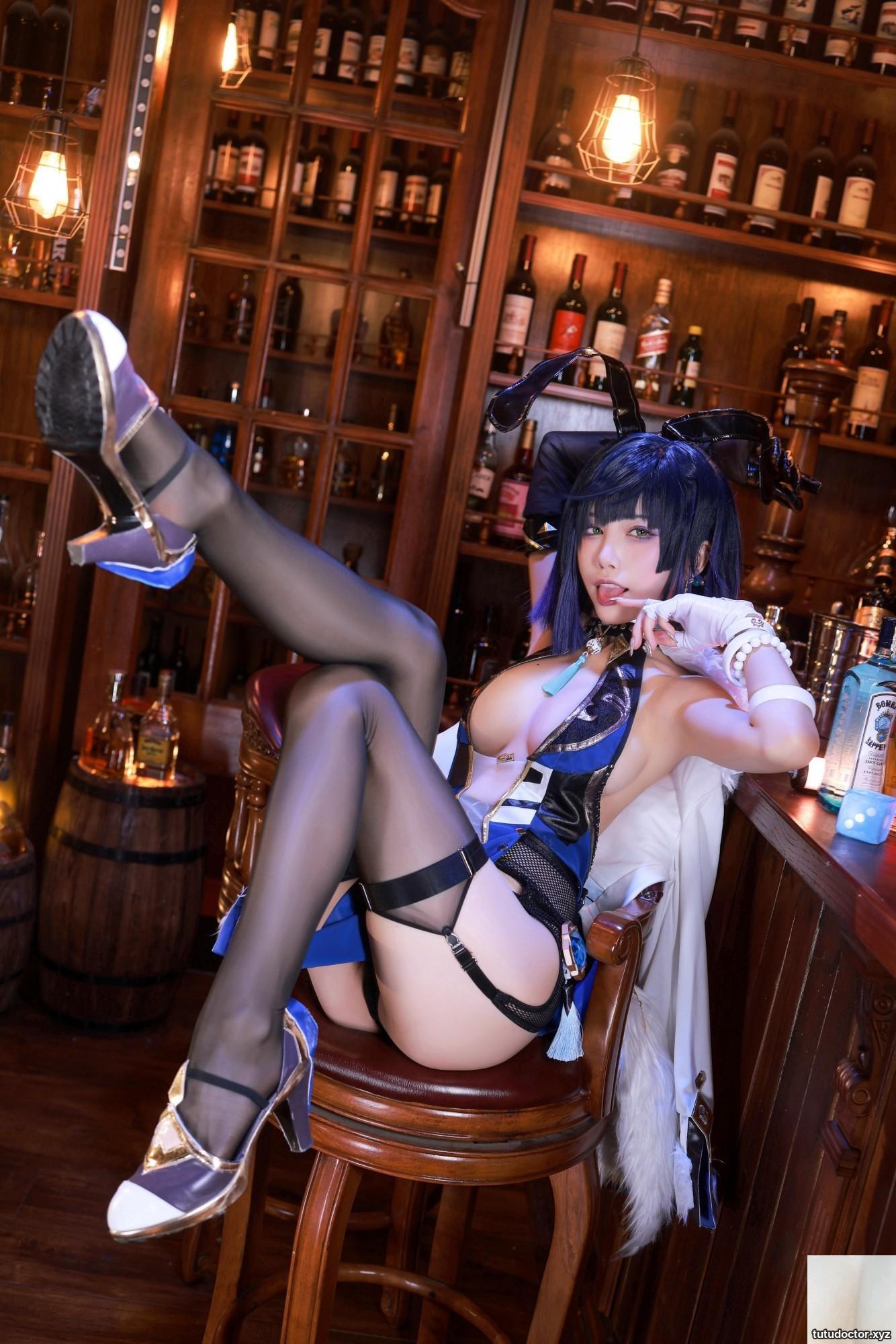 Shuimiao Aquas Genshin Impact-Yelan 2 bunny girls beautiful back · photo 15 of 66