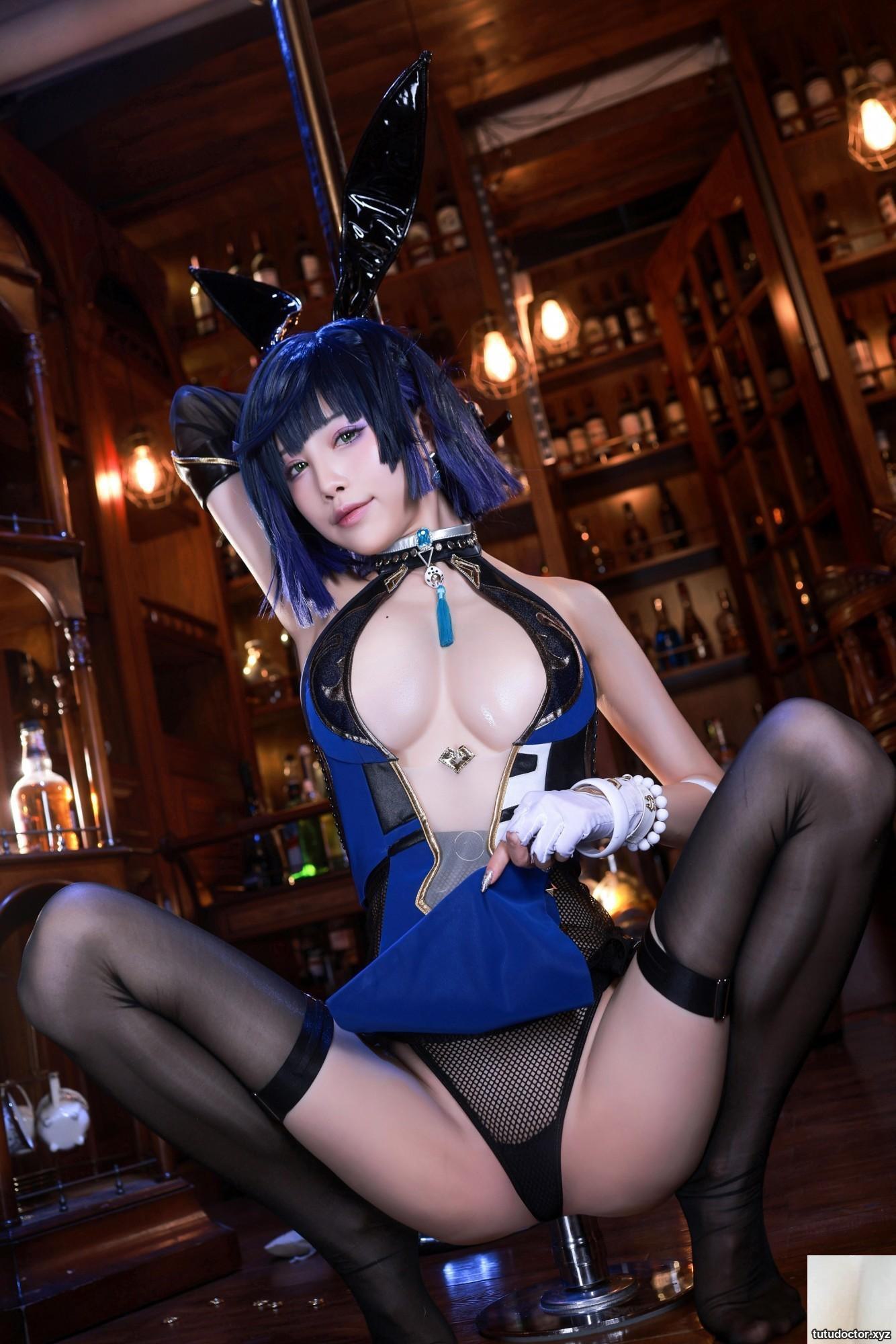 Shuimiao Aquas Genshin Impact-Yelan 2 bunny girls beautiful back · photo 22 of 66