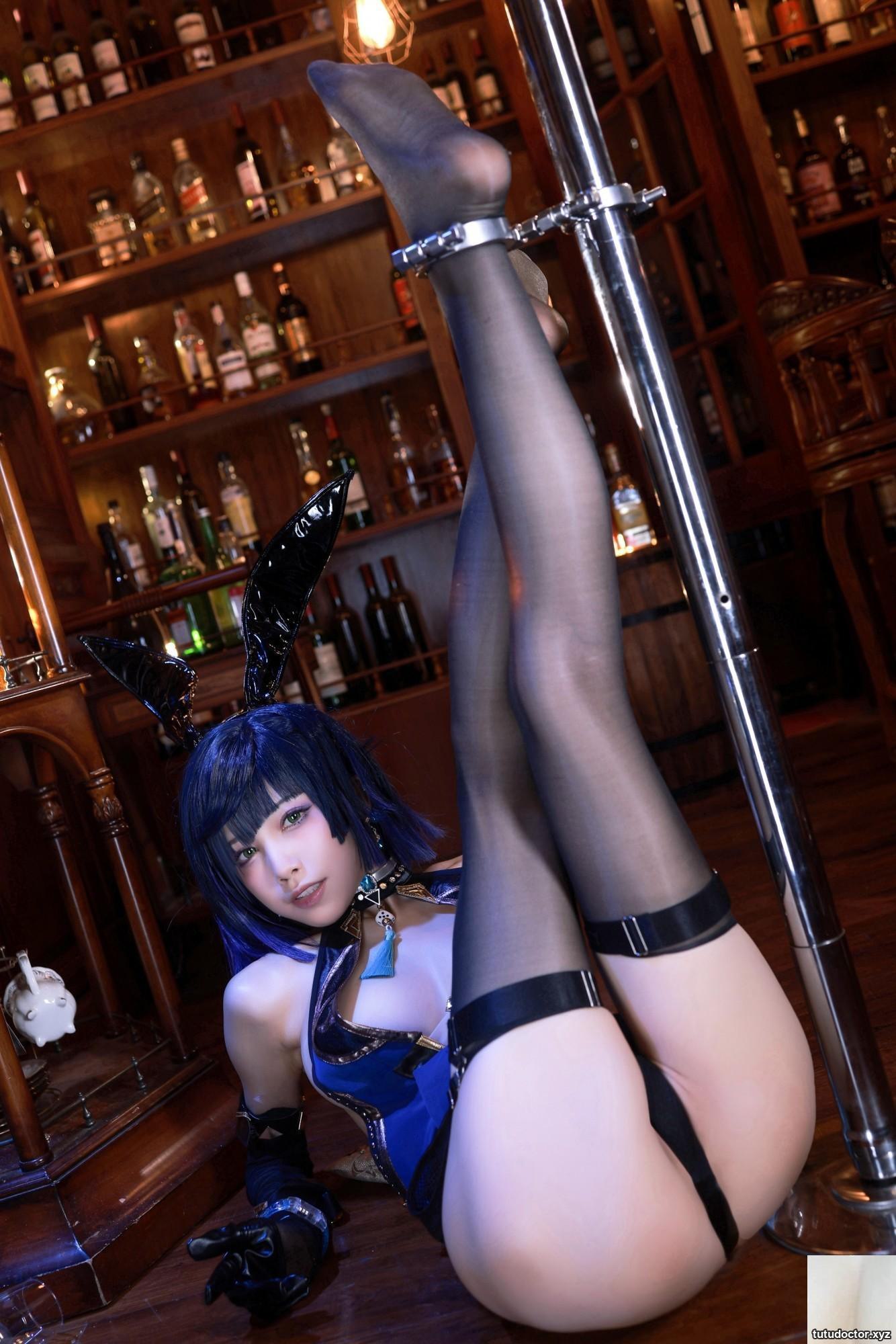 Shuimiao Aquas Genshin Impact-Yelan 2 bunny girls beautiful back · photo 27 of 66