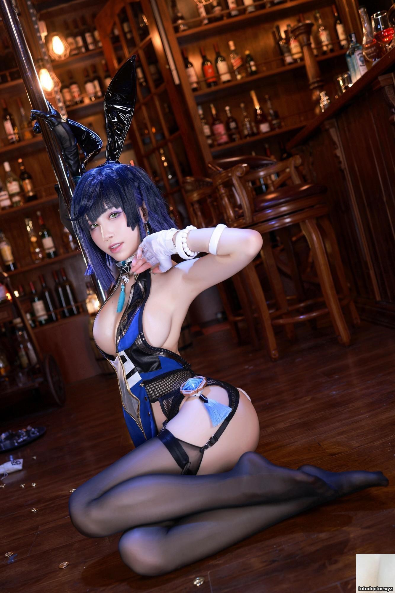 Shuimiao Aquas Genshin Impact-Yelan 2 bunny girls beautiful back · photo 43 of 66
