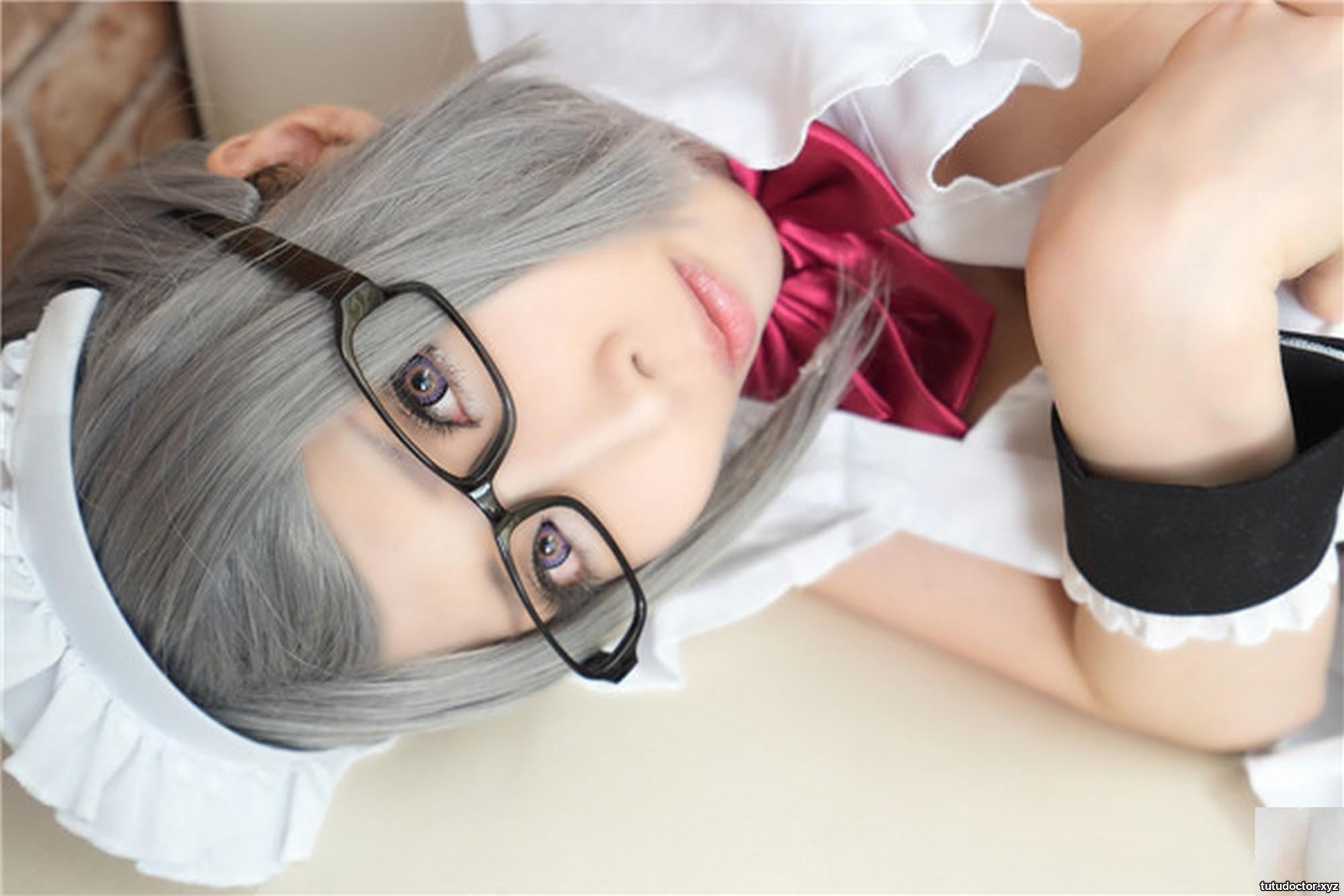 Busty beautiful girl in peach uniform seduction COSPLAY prison · photo 24 of 100
