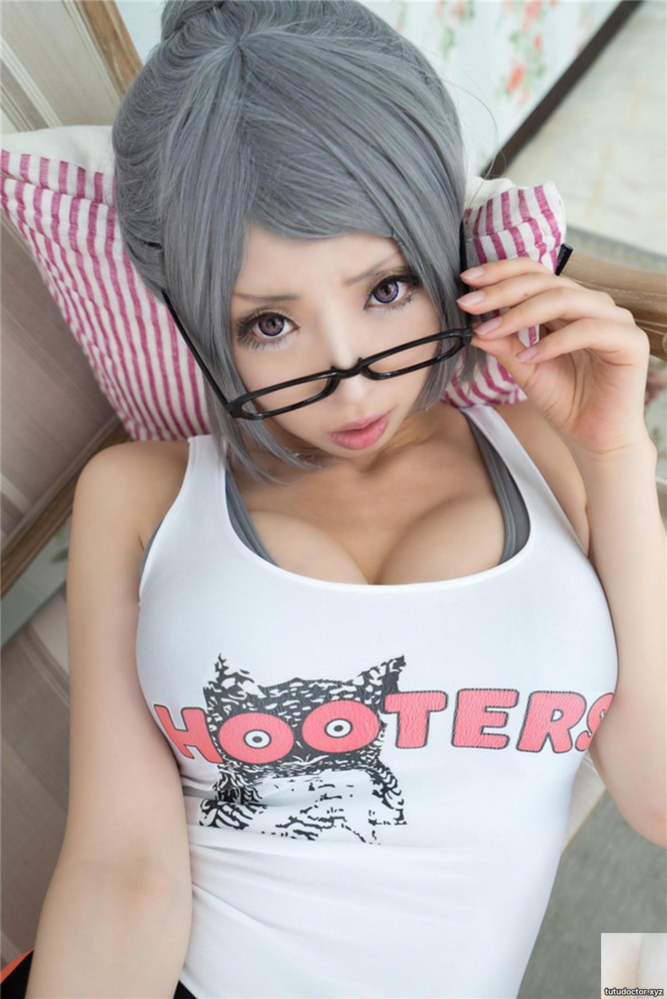 Busty beautiful girl in peach uniform seduction COSPLAY prison · photo 37 of 100