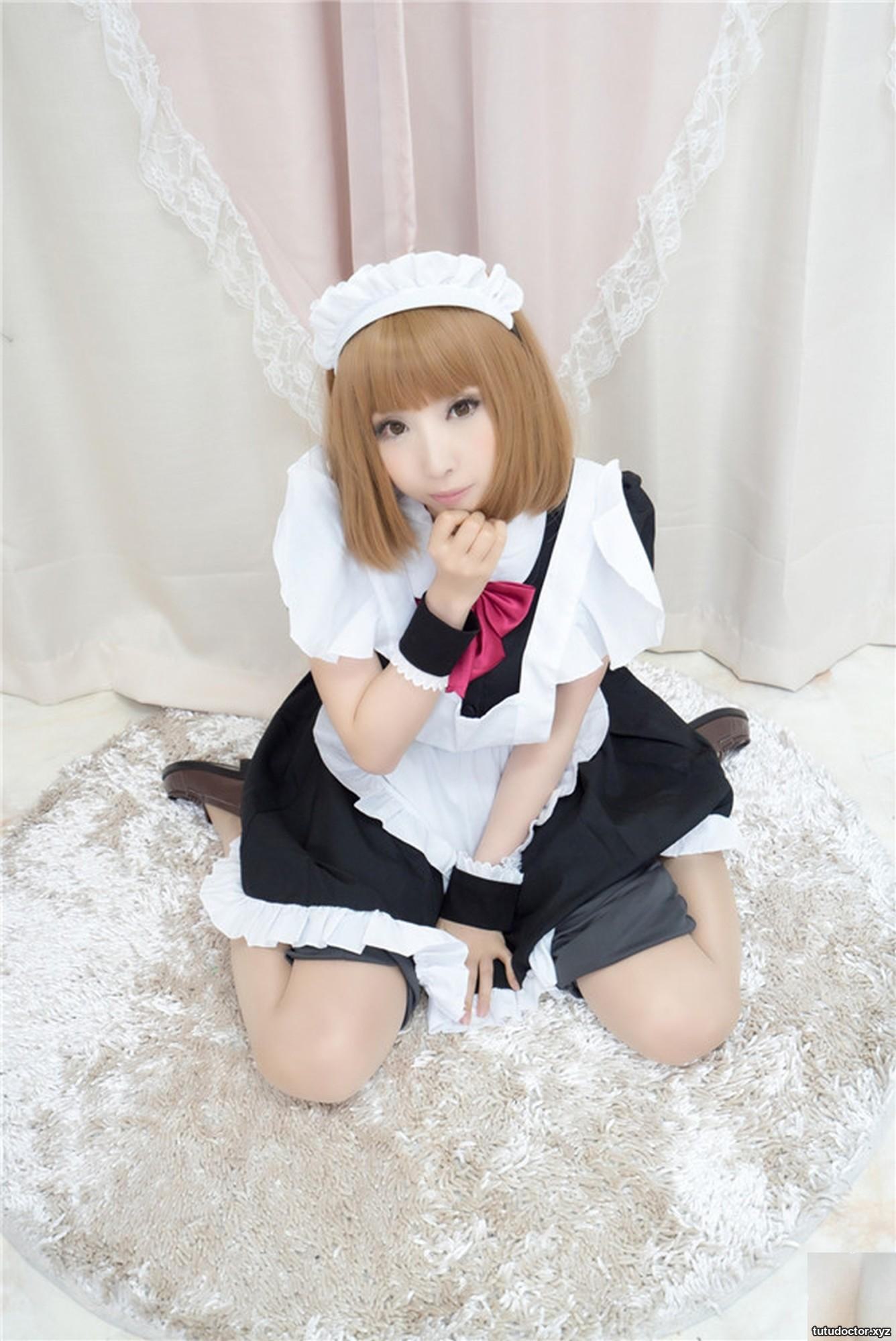 Busty beautiful girl in peach uniform seduction COSPLAY prison · photo 53 of 100