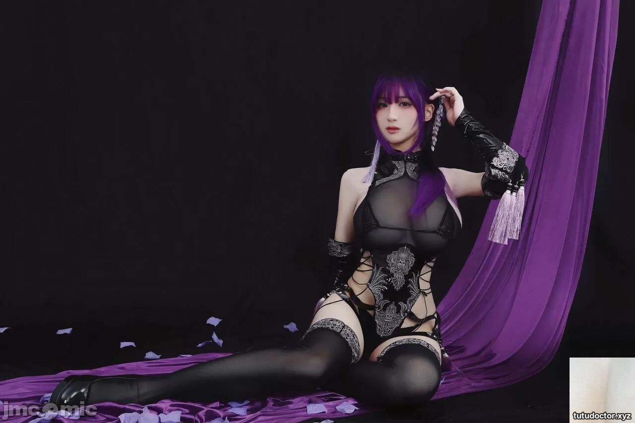 Youmeko Youmeko – purple tassel cheongsam + nun Charlotte · photo 14 of 64