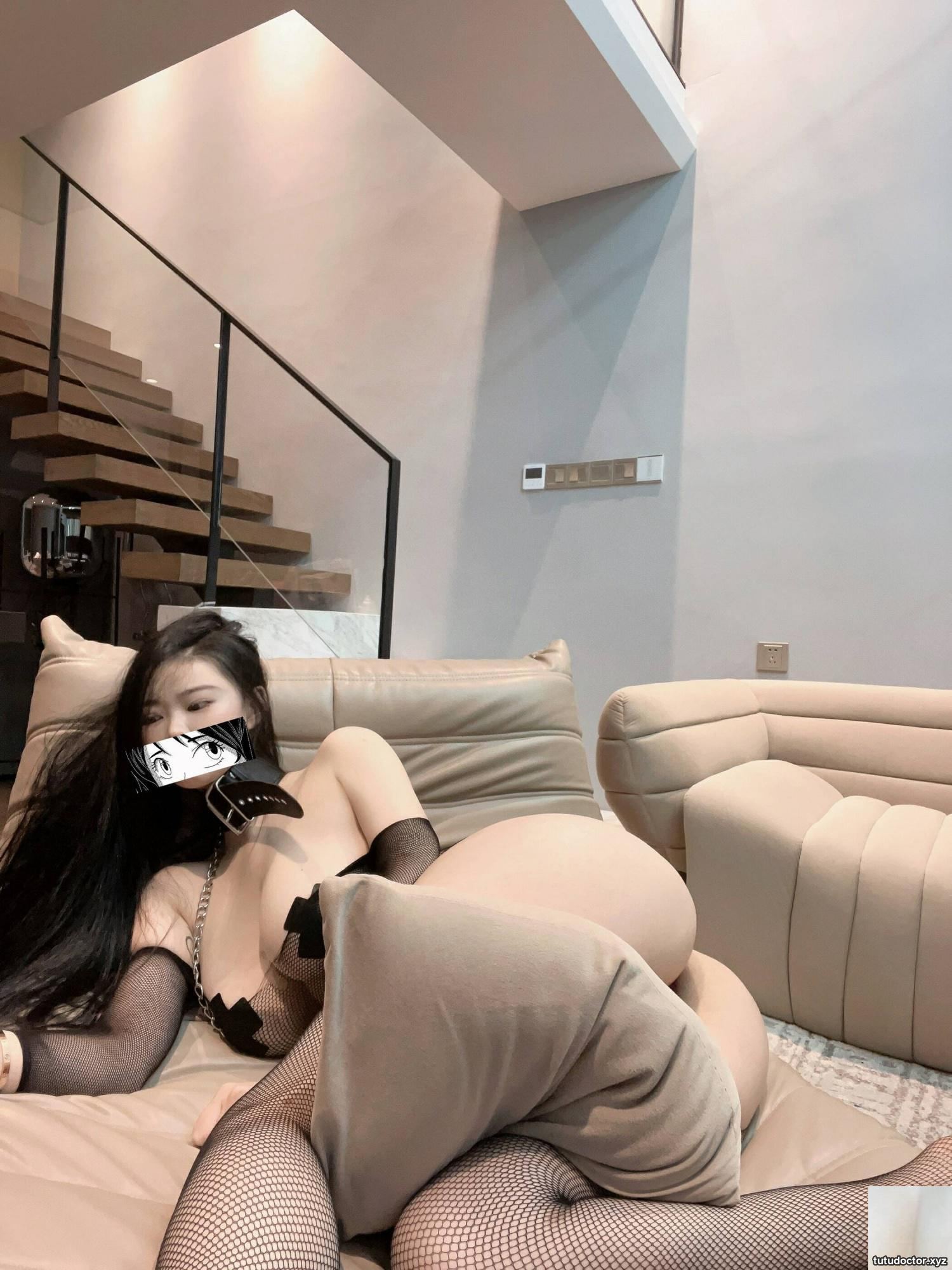 Welfare girl Zuo Gongzi Net hole one-piece black stockings with · photo 36 of 48
