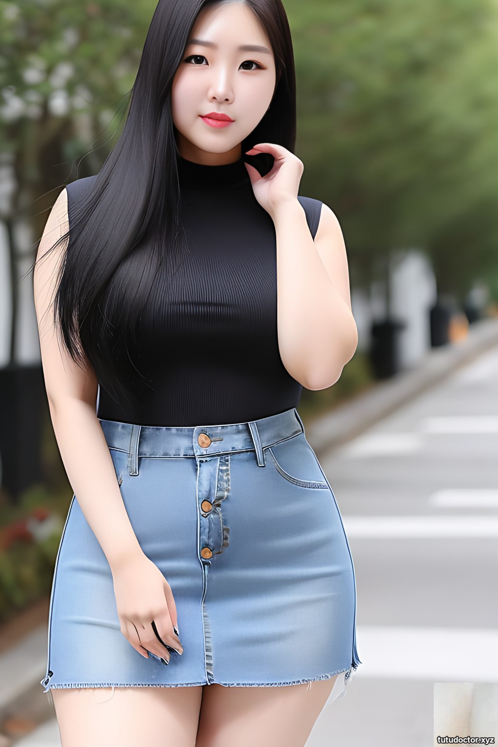 Curvy Korean Women in Denim Skirt – v1 · photo 33 of 71