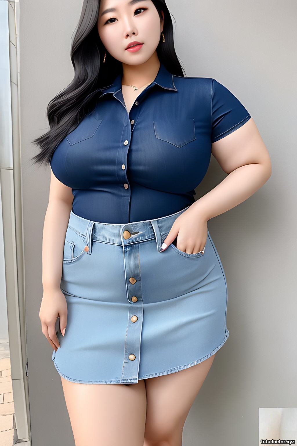 Curvy Korean Women in Denim Skirt – v1 · photo 35 of 71