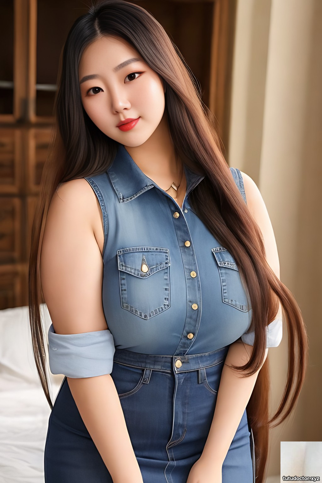 Curvy Korean Women in Denim Skirt – v2 · photo 3 of 39