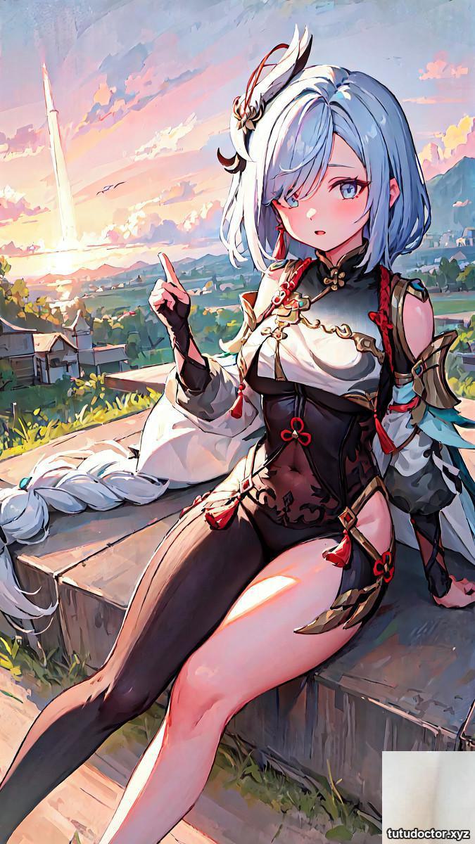 AI generation~AI_EmeraldApple-Shenhe GenshinImpact original god