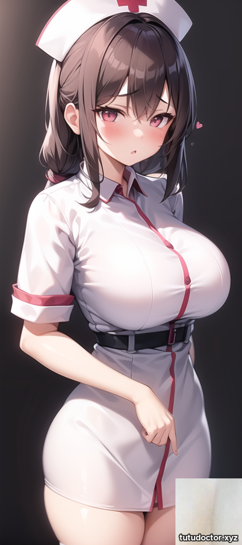 Original two-dimensional AI photo of a nurse wearing a shy face · photo 2 of 5