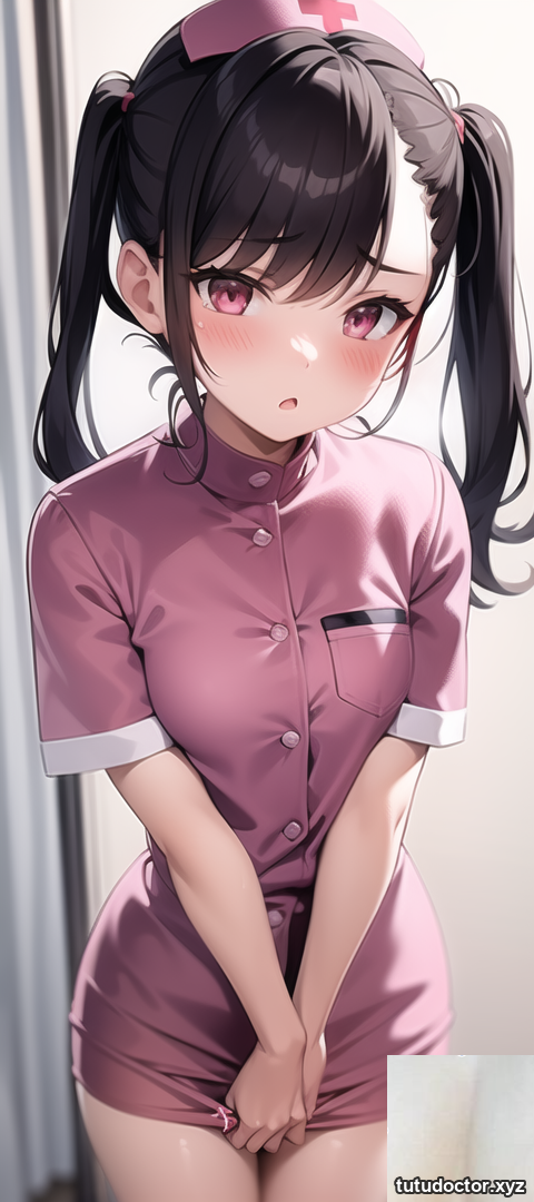 Original two-dimensional AI photo of a nurse wearing a shy face · photo 3 of 5