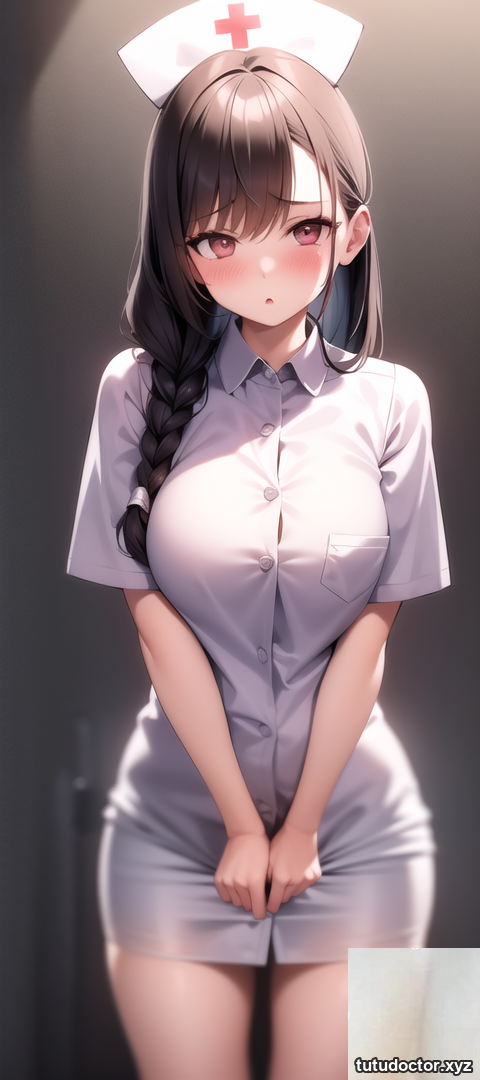 Original two-dimensional AI photo of a nurse wearing a shy face · photo 4 of 5