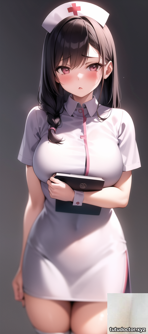 Original two-dimensional AI photo of a nurse wearing a shy face · photo 5 of 5