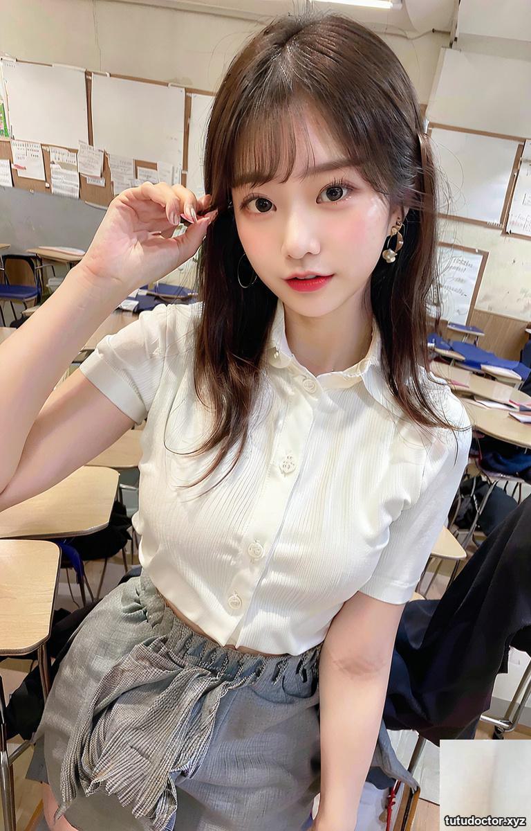 AI generated beauty~Girl in classroom