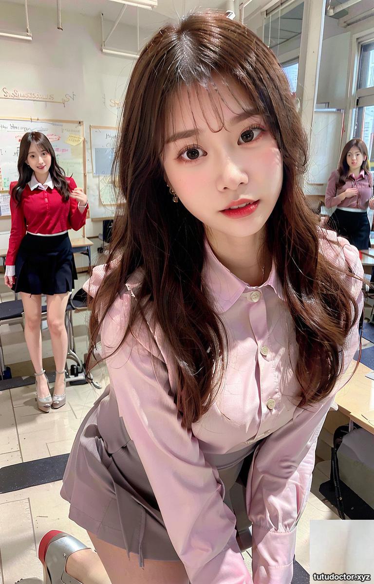AI generated beauty~Girl in classroom · photo 5 of 6