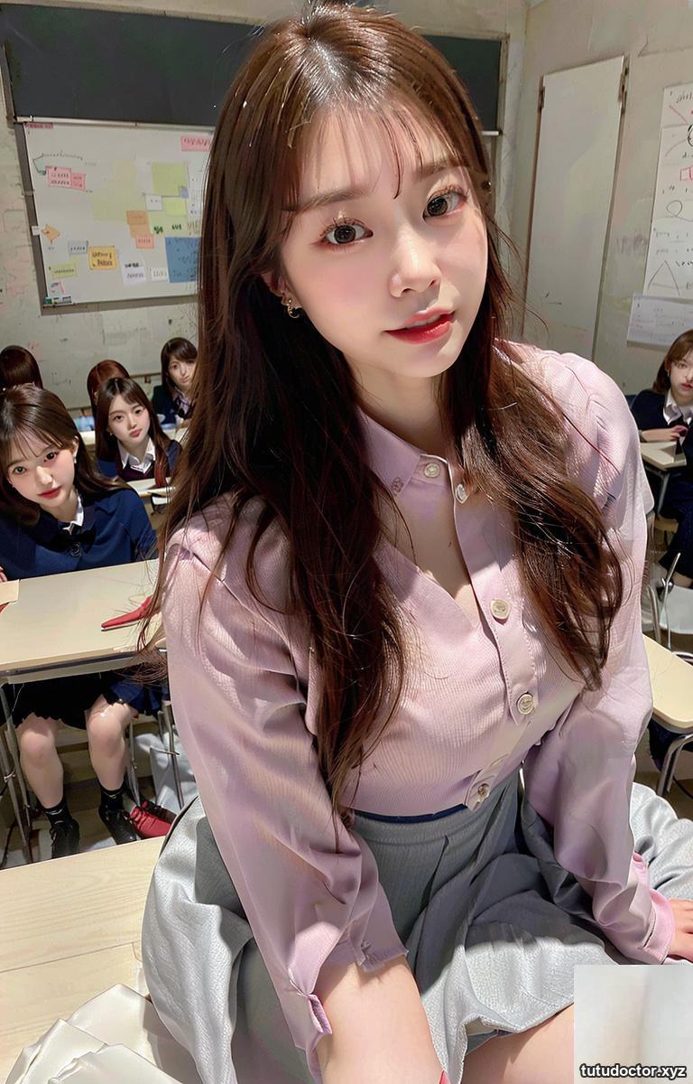 AI generated beauty~Girl in classroom · photo 6 of 6