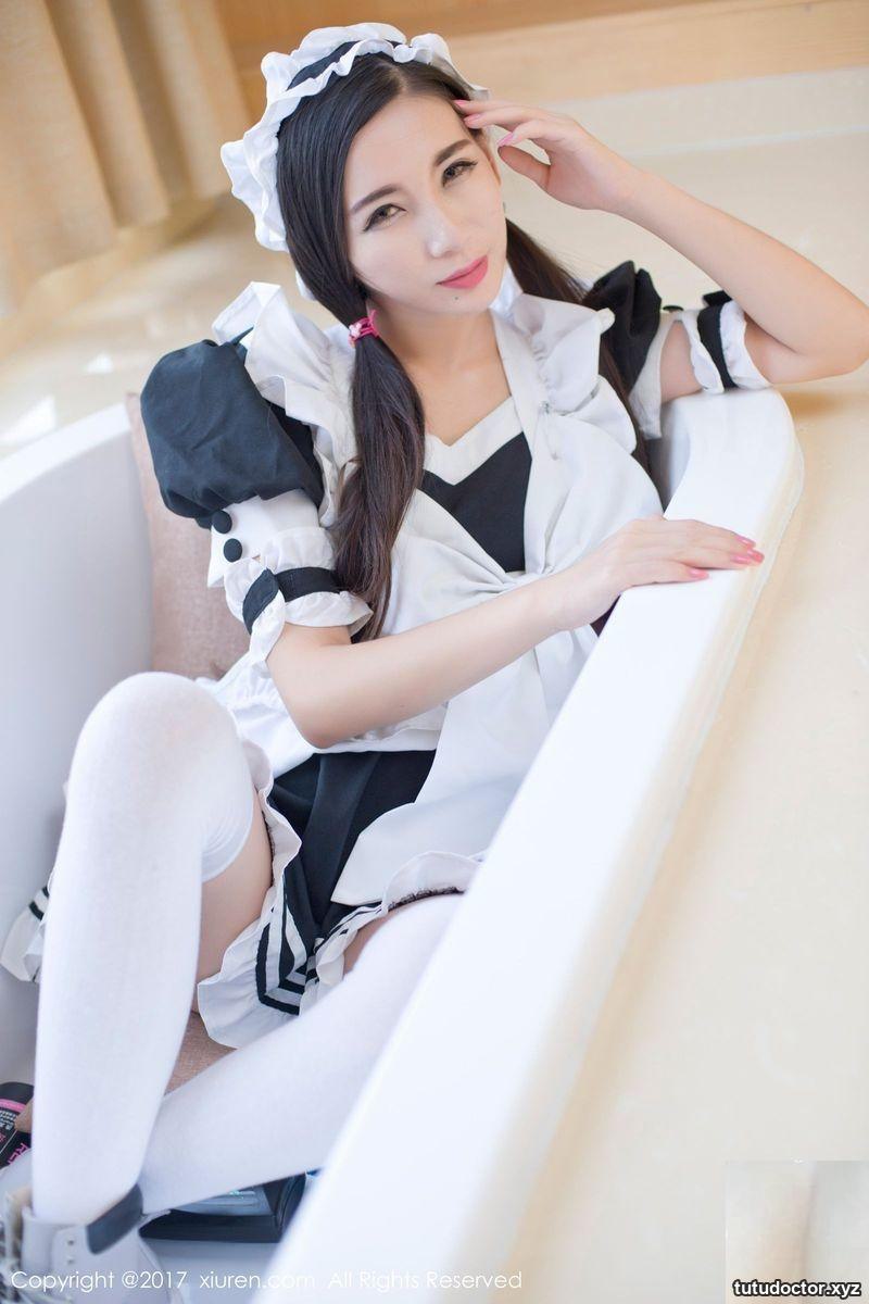 Sexy goddess Zhao Ying Japanese maid outfit stockings beautiful · photo 12 of 16