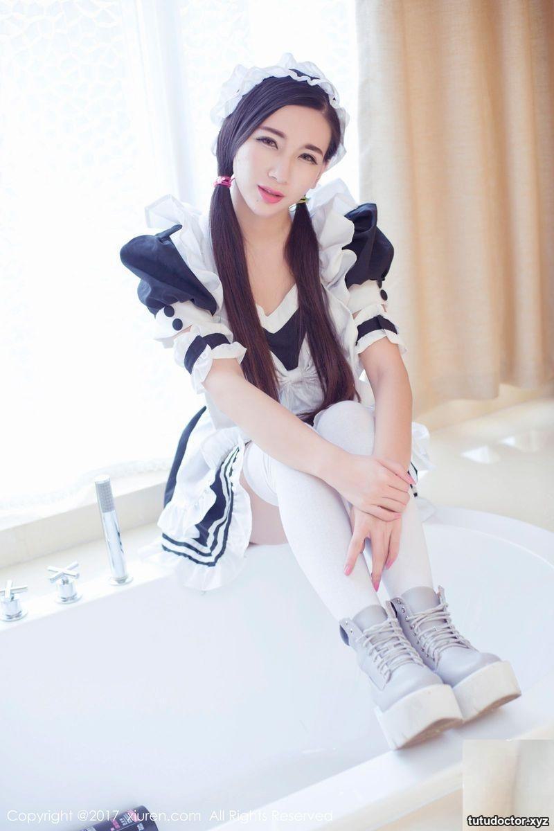 Sexy goddess Zhao Ying Japanese maid outfit stockings beautiful · photo 13 of 16
