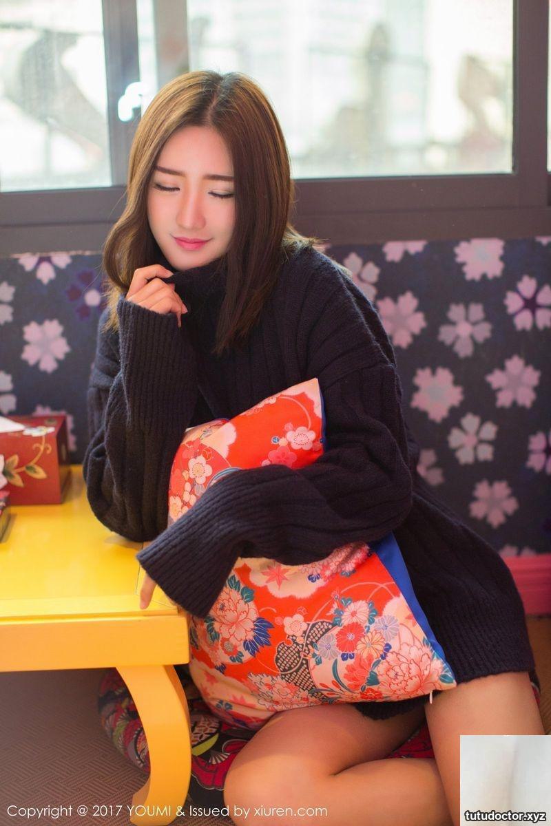 Beautiful model Zhou Yanlin LIN knitted sweater underwear seductive love (50P)
