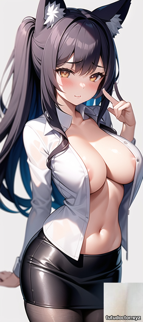 Original two-dimensional AI photo fox girl OL shy face · photo 3 of 4