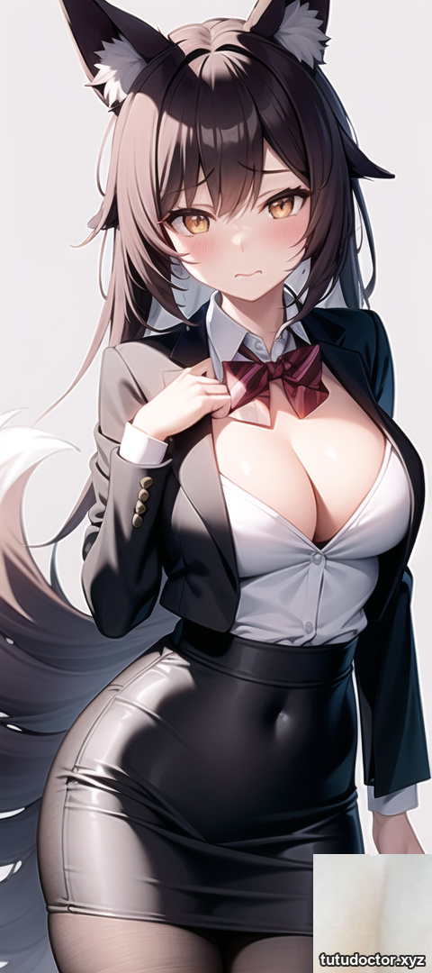 Original two-dimensional AI photo fox girl OL shy face · photo 4 of 4